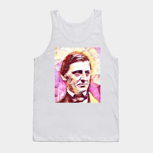 Ralph Waldo Emerson Pink Colourful Portrait | Ralph Waldo Emerson Artwork 13 Tank Top